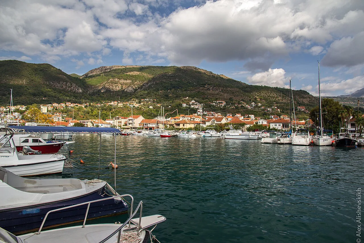 Boats in the harbour at Tivat.