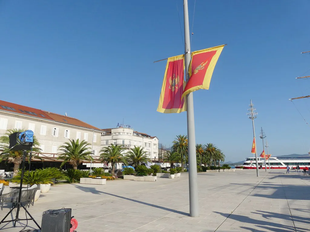 The waterfront promenade in Tivat.