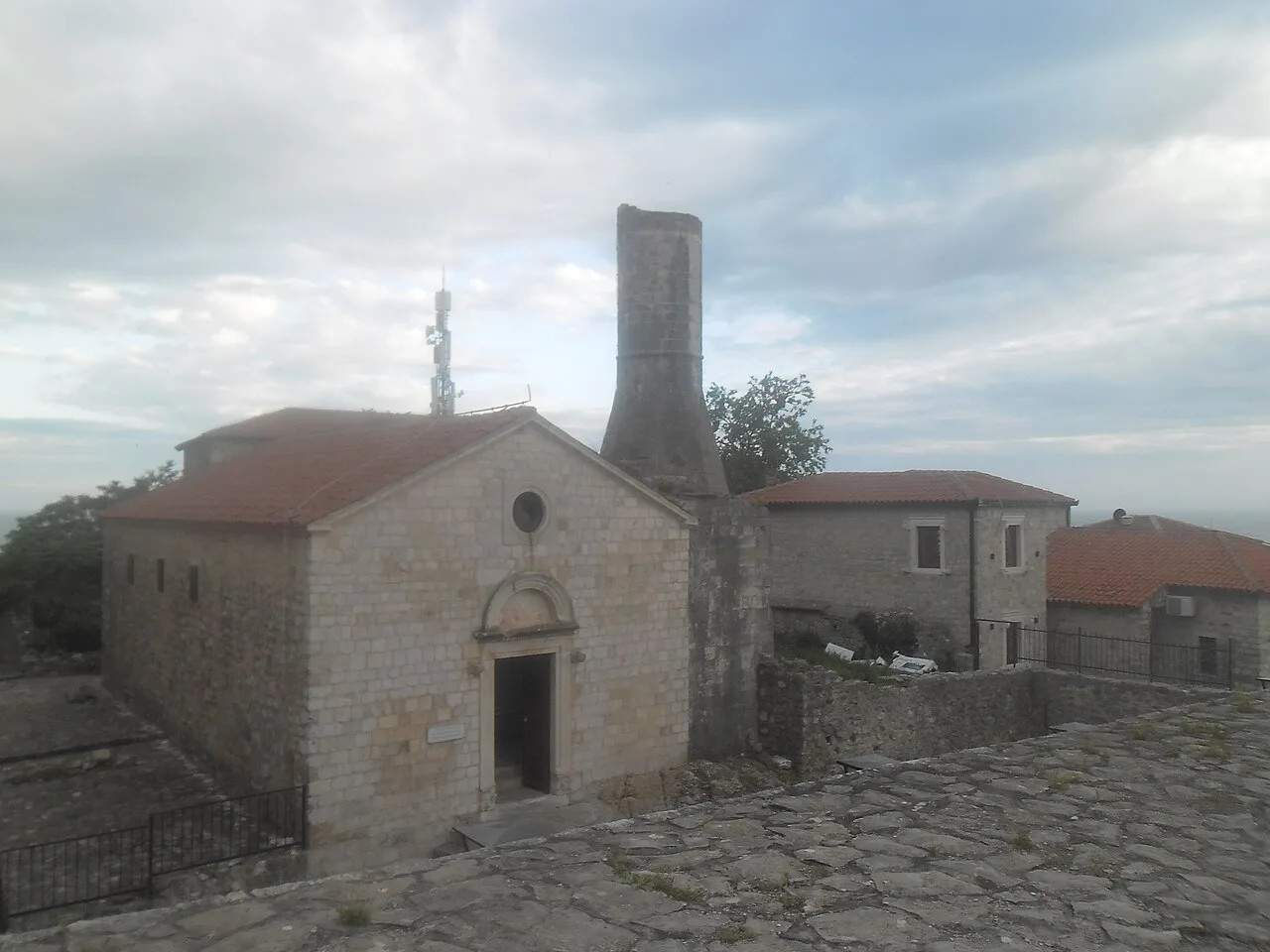 The church-mosque and its minaret in Ulcinj Old Town.