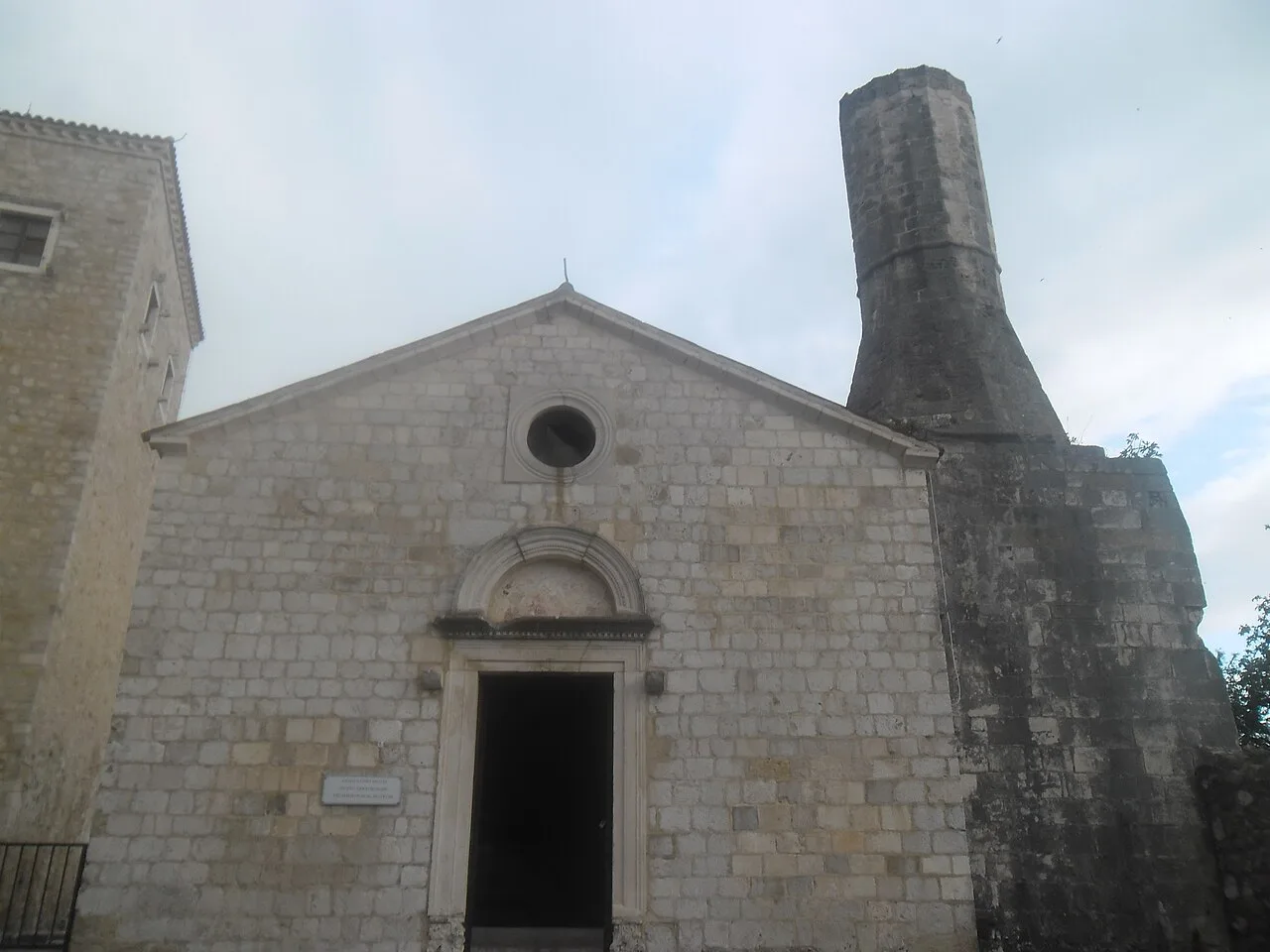 The Church-Mosque of St Mary in Ulcinj Old Town, with the stump of its minaret.