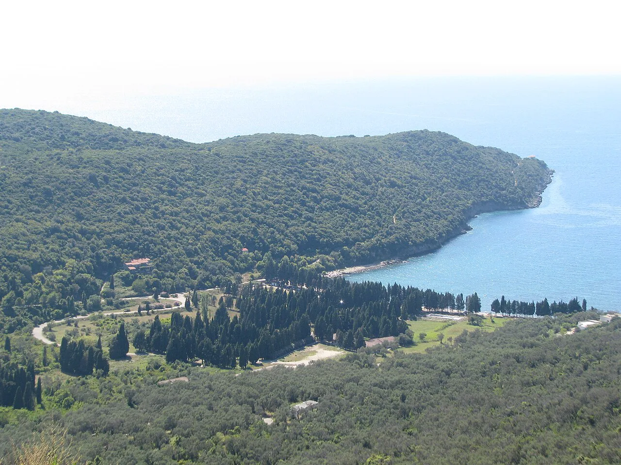 Valdanos bay and its olive groves north of Ulcinj.